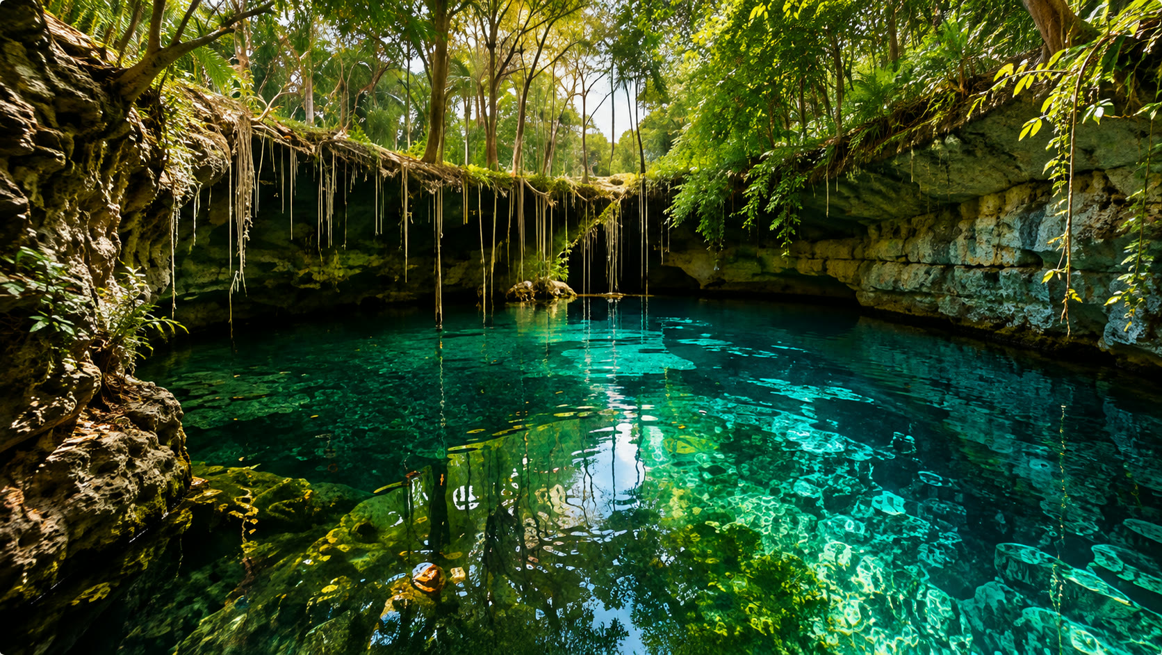 A luminous cenote